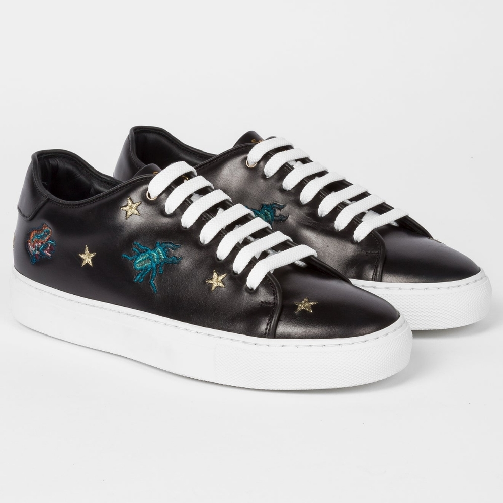 $495 PAUL SMITH Sneakers Embroidery Insects Star Beetles Frogs IT 40 US 10 & 7